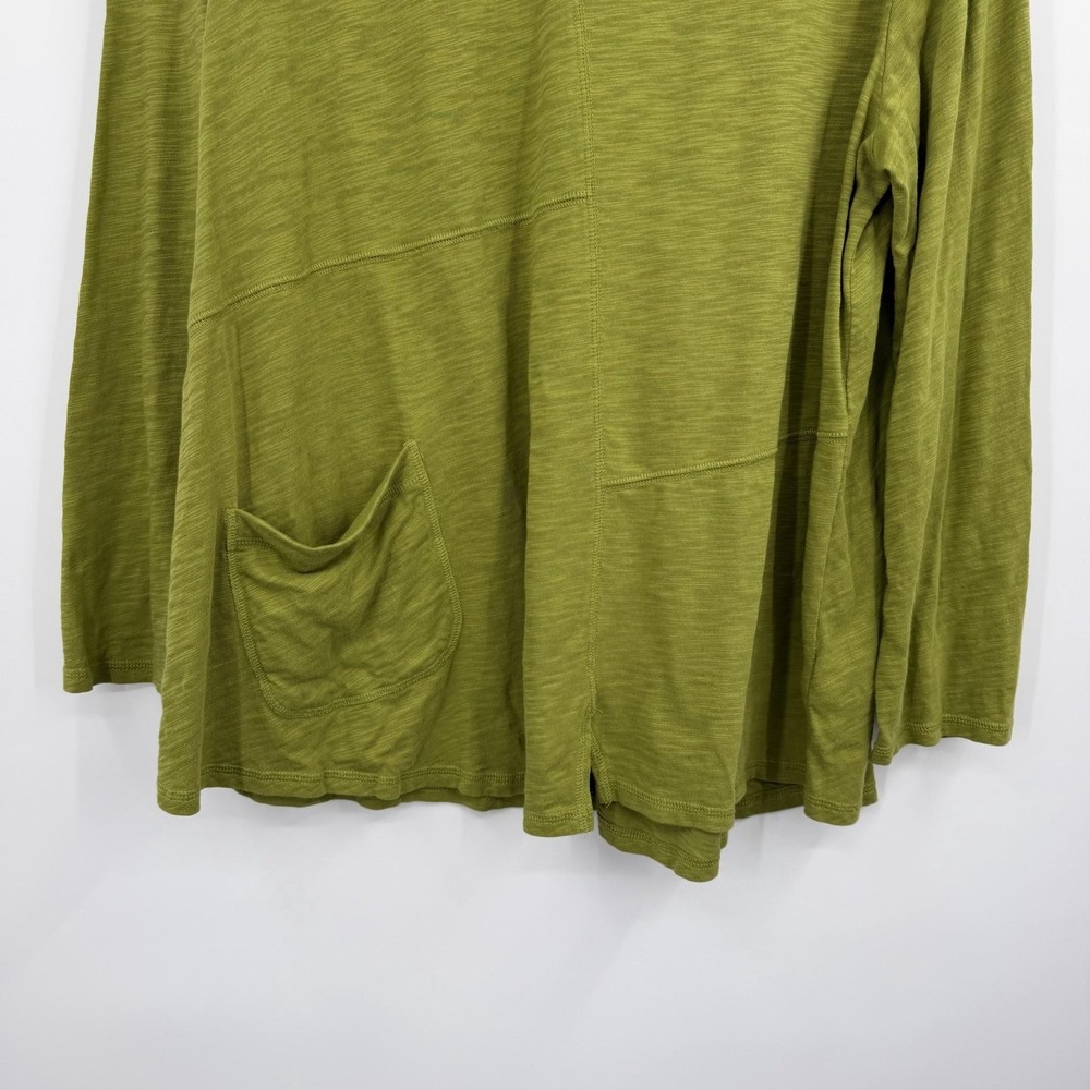 Habitat Tunic Womens XL Green Scoop Neck Long Sleeve Pockets Lagenlook Olive - Picture 2 of 13